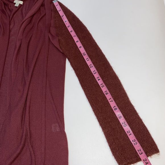 J Jill Women's Small Open Front Cardigan Waterfall Mauve Alpaca Blend Sleeves - Picture 8 of 11